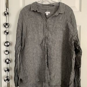 Gray/black linen shirt